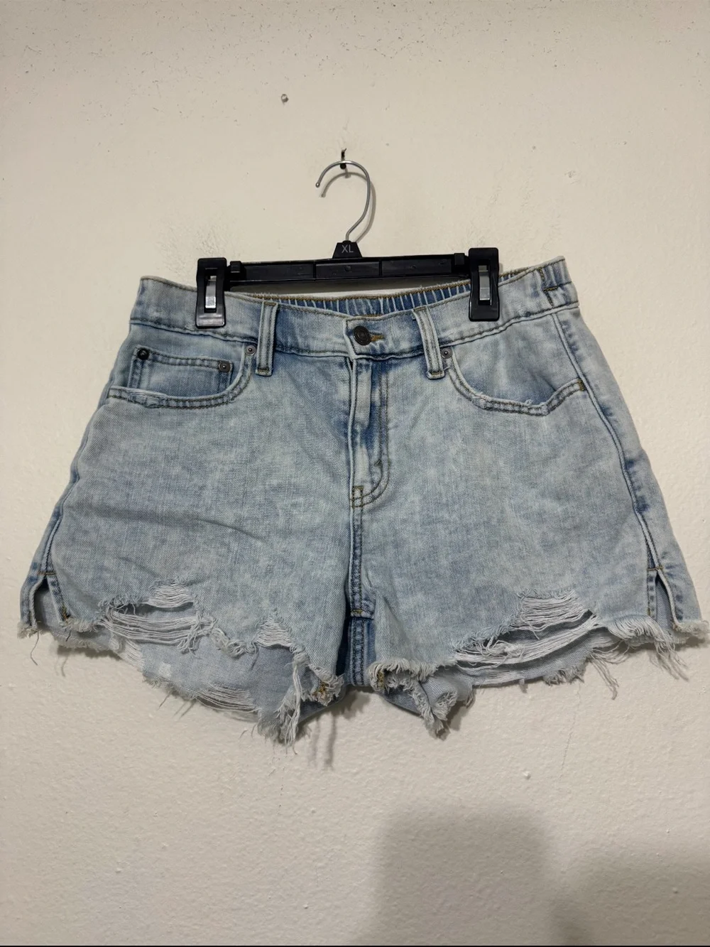 Aerie Light Blue Distressed High-Rise Jean Shorts Size Small - Picture 1 of 8
